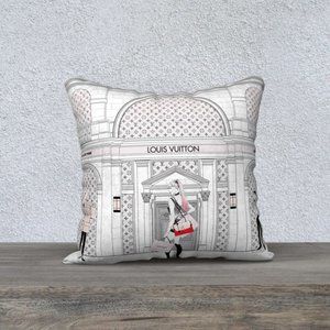 LOUIS VUITTON BLACK PINK PILLOW